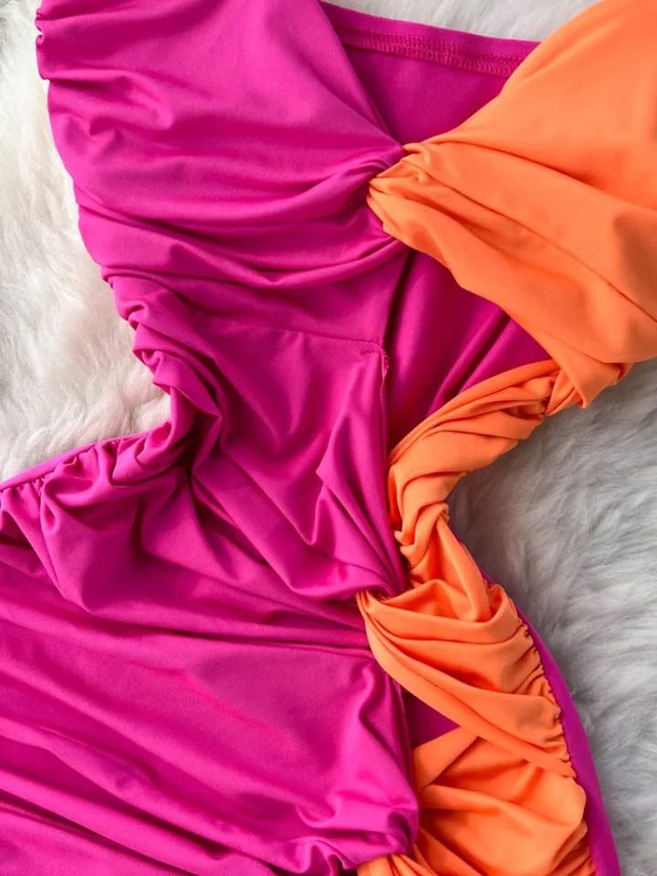 Pankh Mel Summer Bodycon Dual Shade Dress