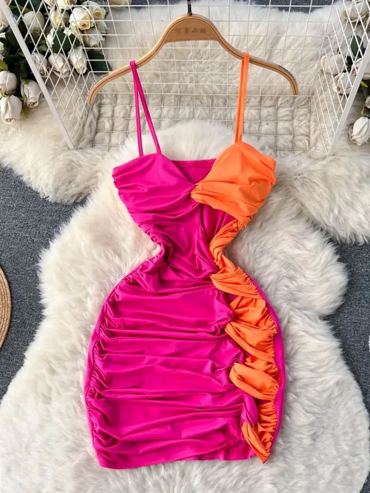 Pankh Mel Summer Bodycon Dual Shade Dress