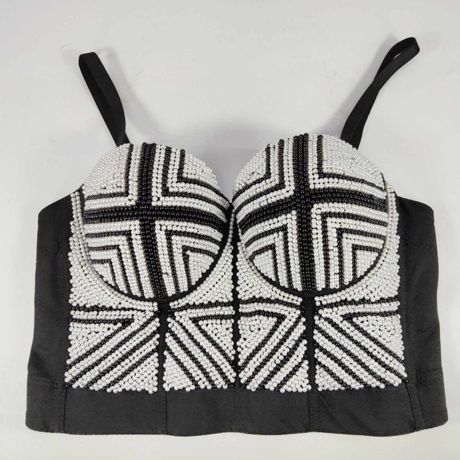 Pankh Abarrane Pearl Beaded Rhinestone Bustier Corset Blouse