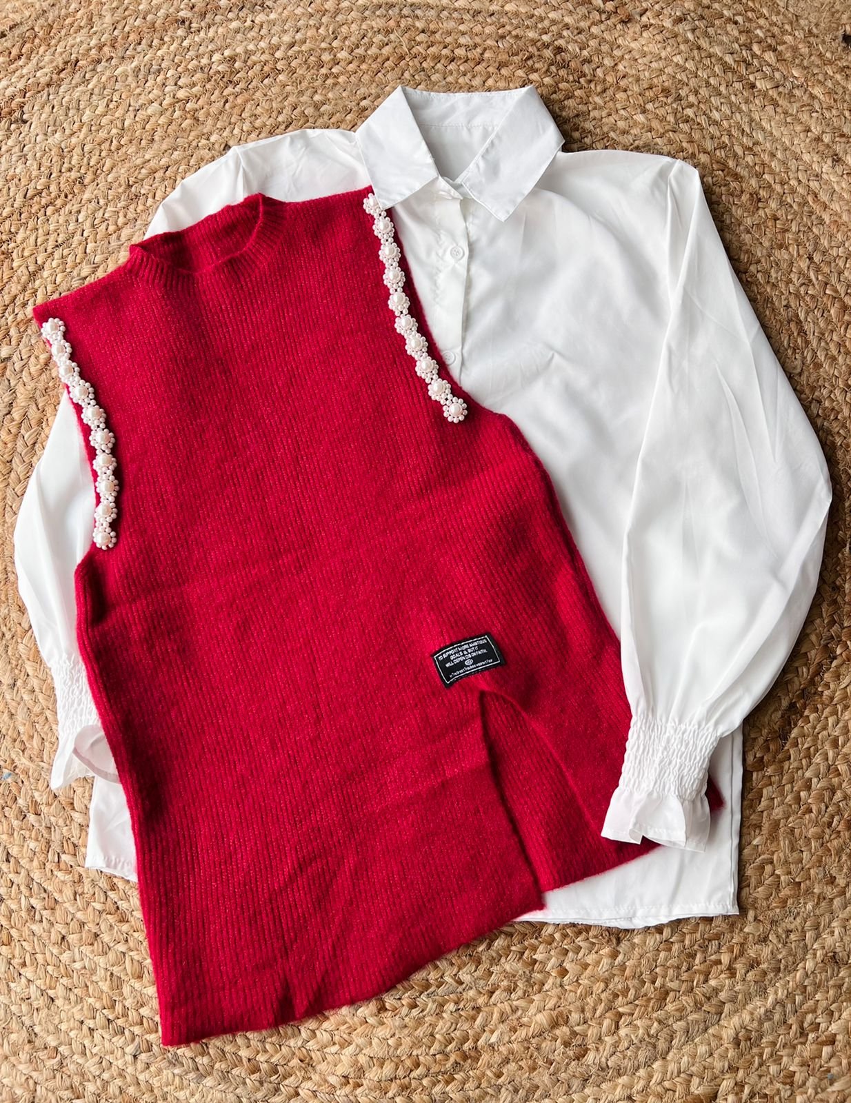 Miri Shirt And Woolen Sweater Set