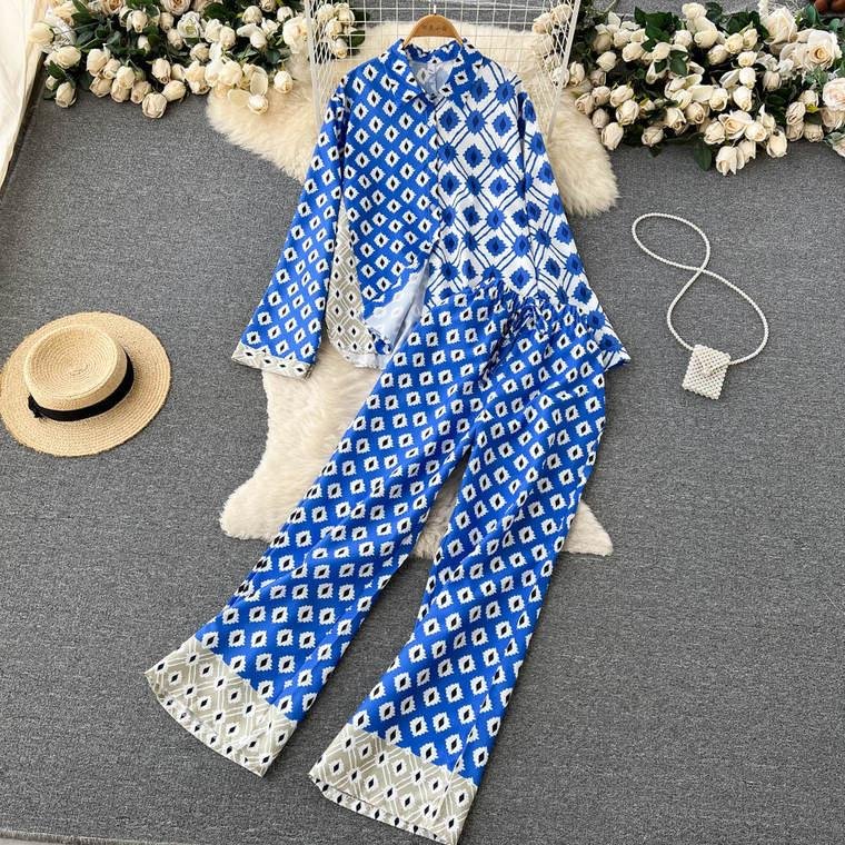 Rubia boho printed shirt and pant set