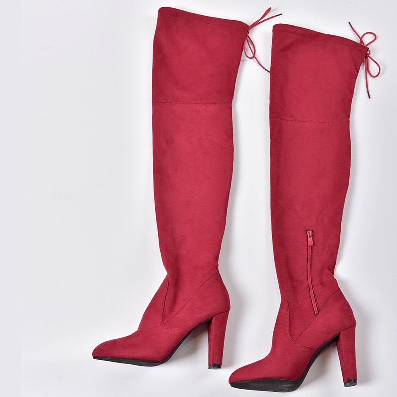 Noah Knee High Imported High Quality Suede Heel Boots