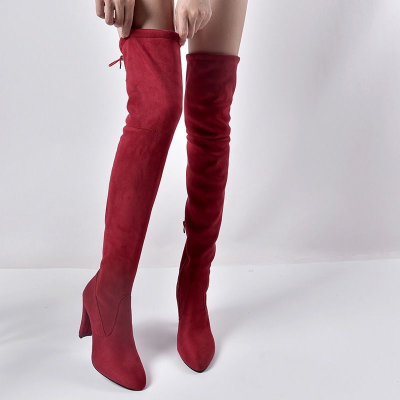 Noah Knee High Imported High Quality Suede Heel Boots