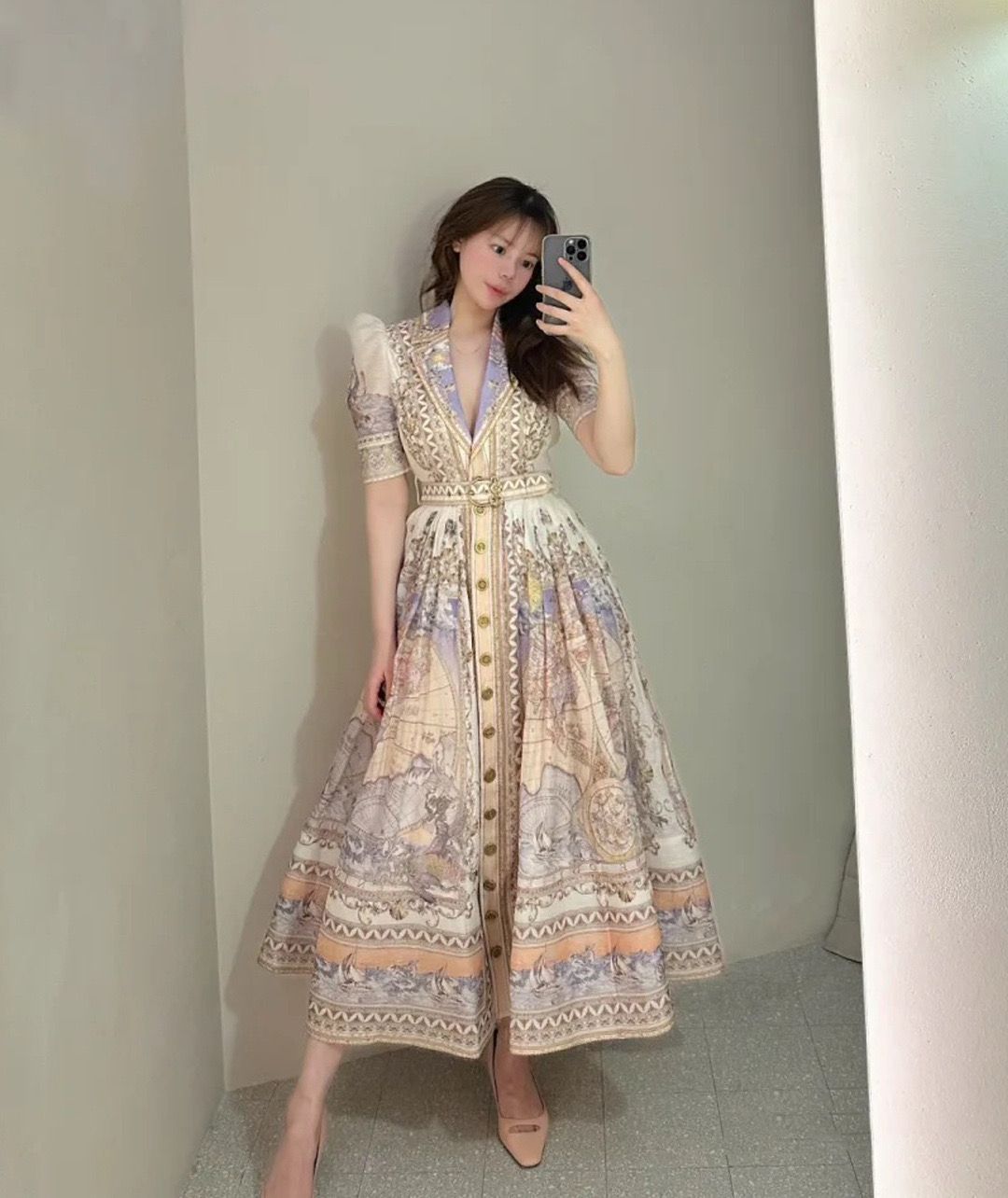 Pankh Naila Printed Long Shirt Dress