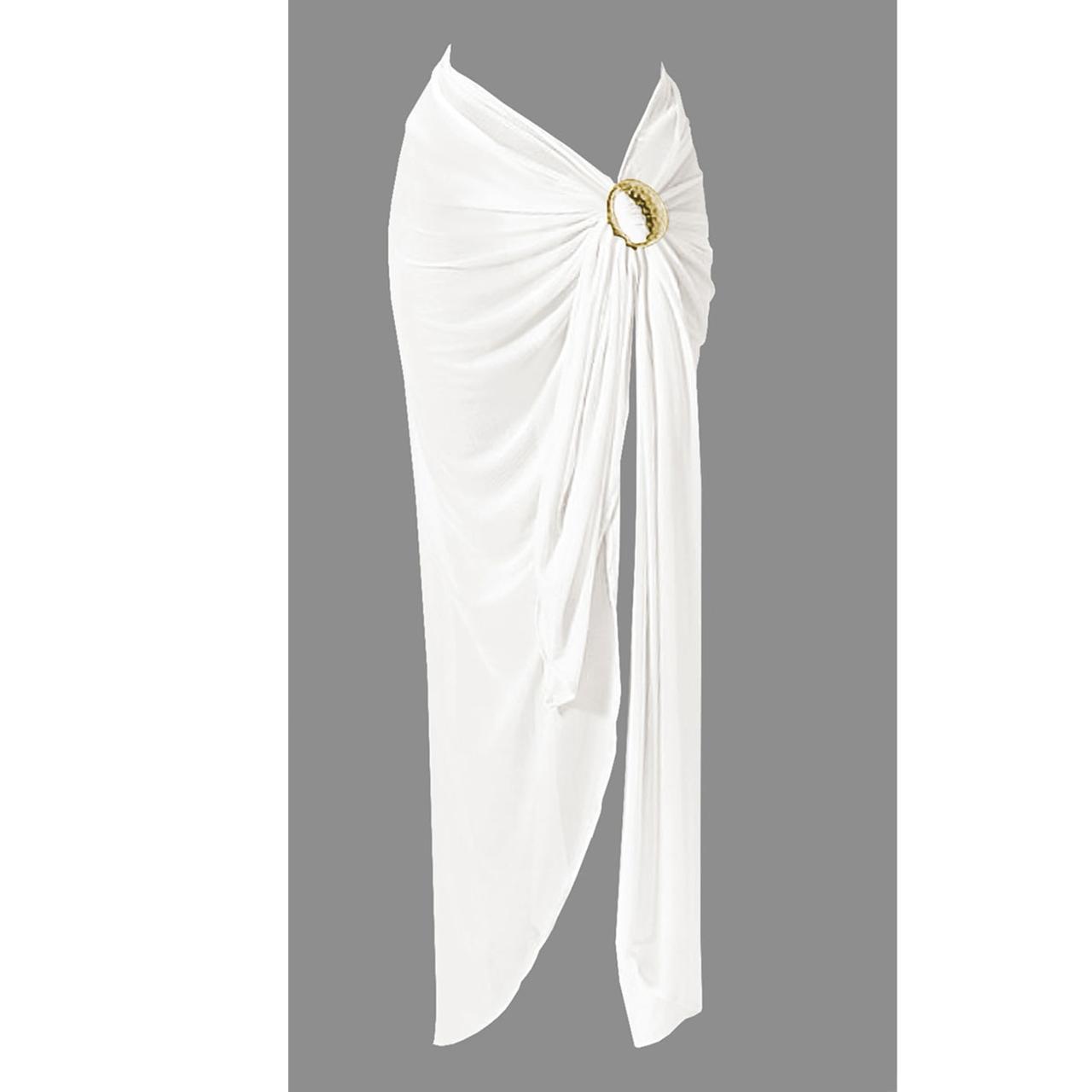 Pankh Wilson Metal Neckless Swimsuit With Stylish Bukle Skirt