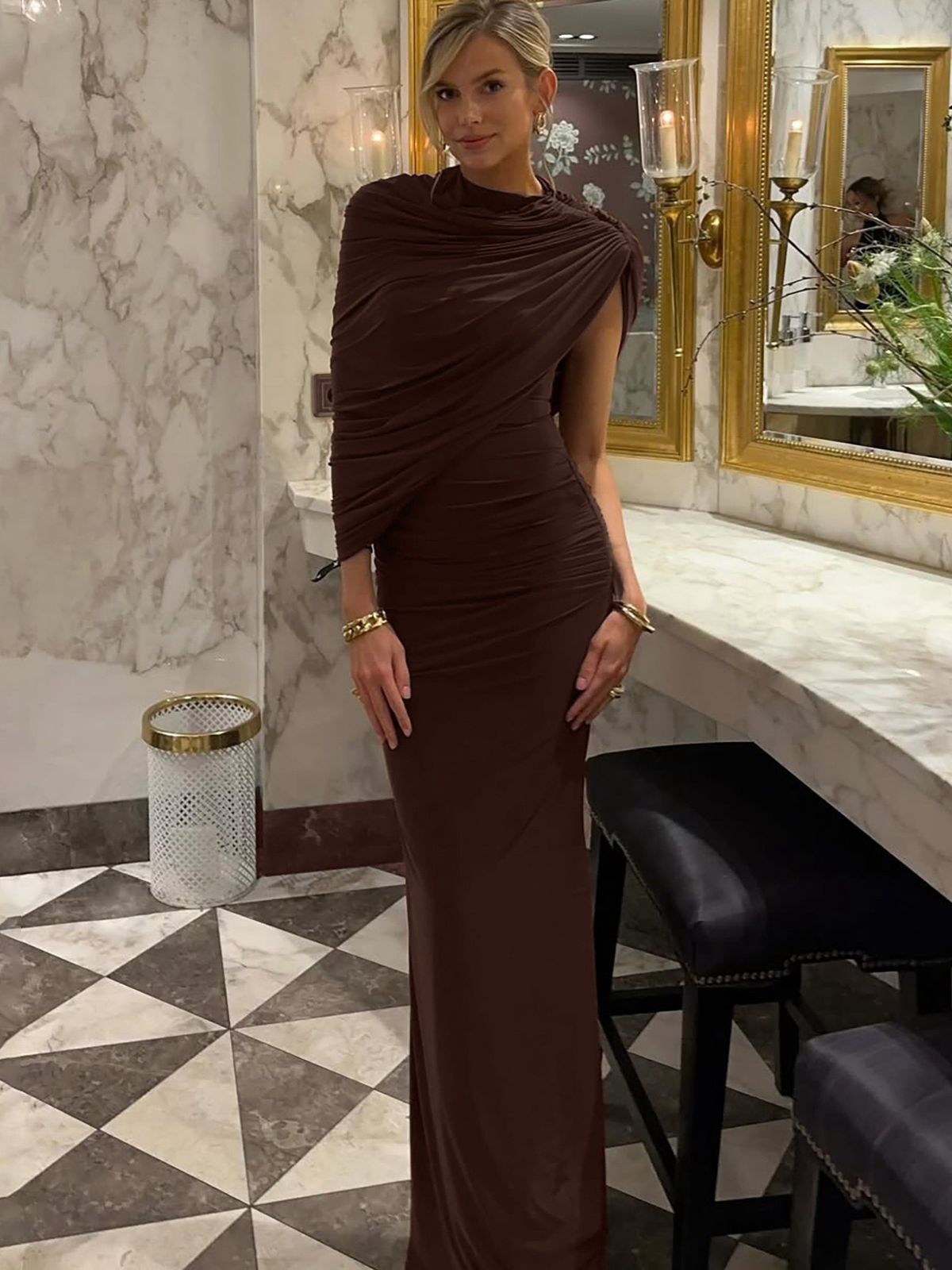 Pankh Derya Elegant Draped Pleated Gown Dress