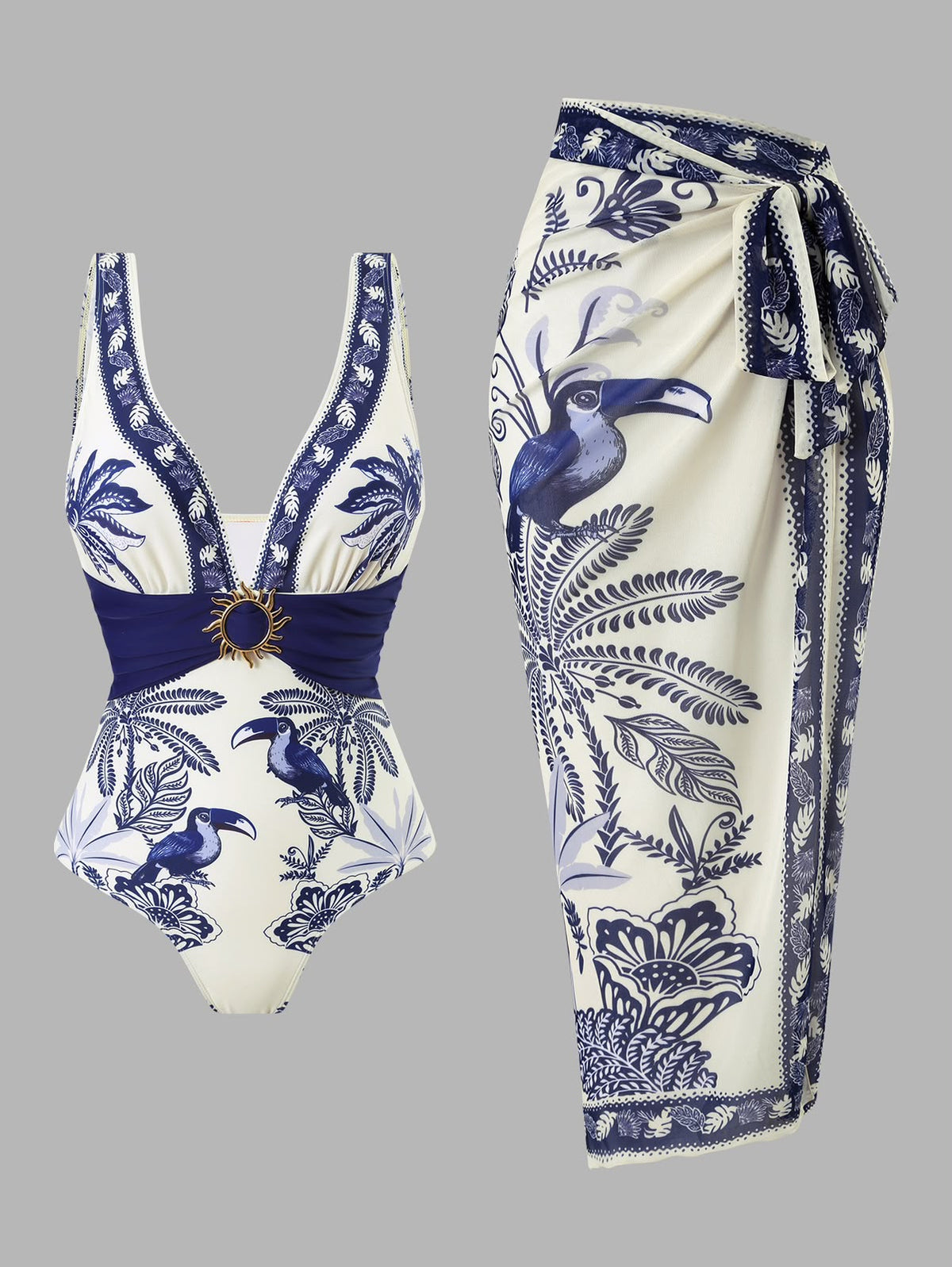 Pankh Yusuf Women's One-Piece Swimming Suit Featuring Elastane Fabric With Printing Design