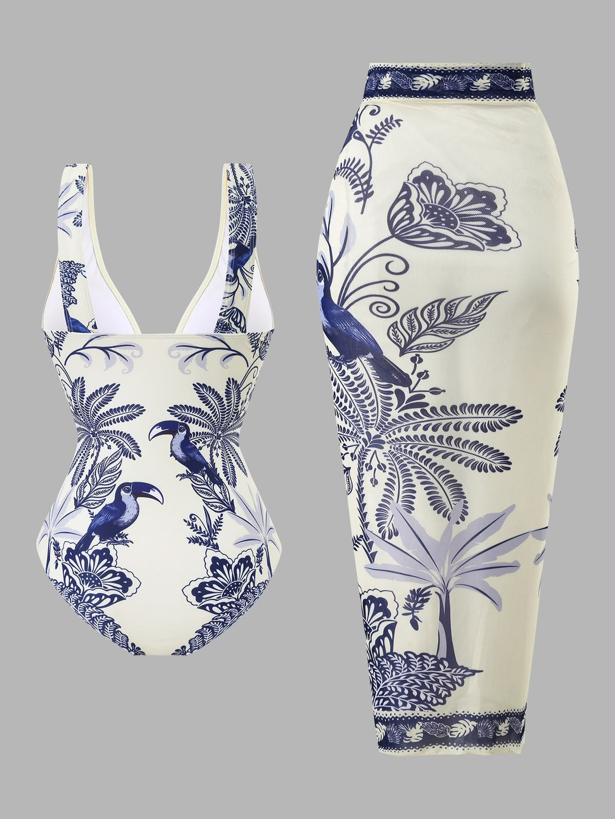 Pankh Yusuf Women's One-Piece Swimming Suit Featuring Elastane Fabric With Printing Design