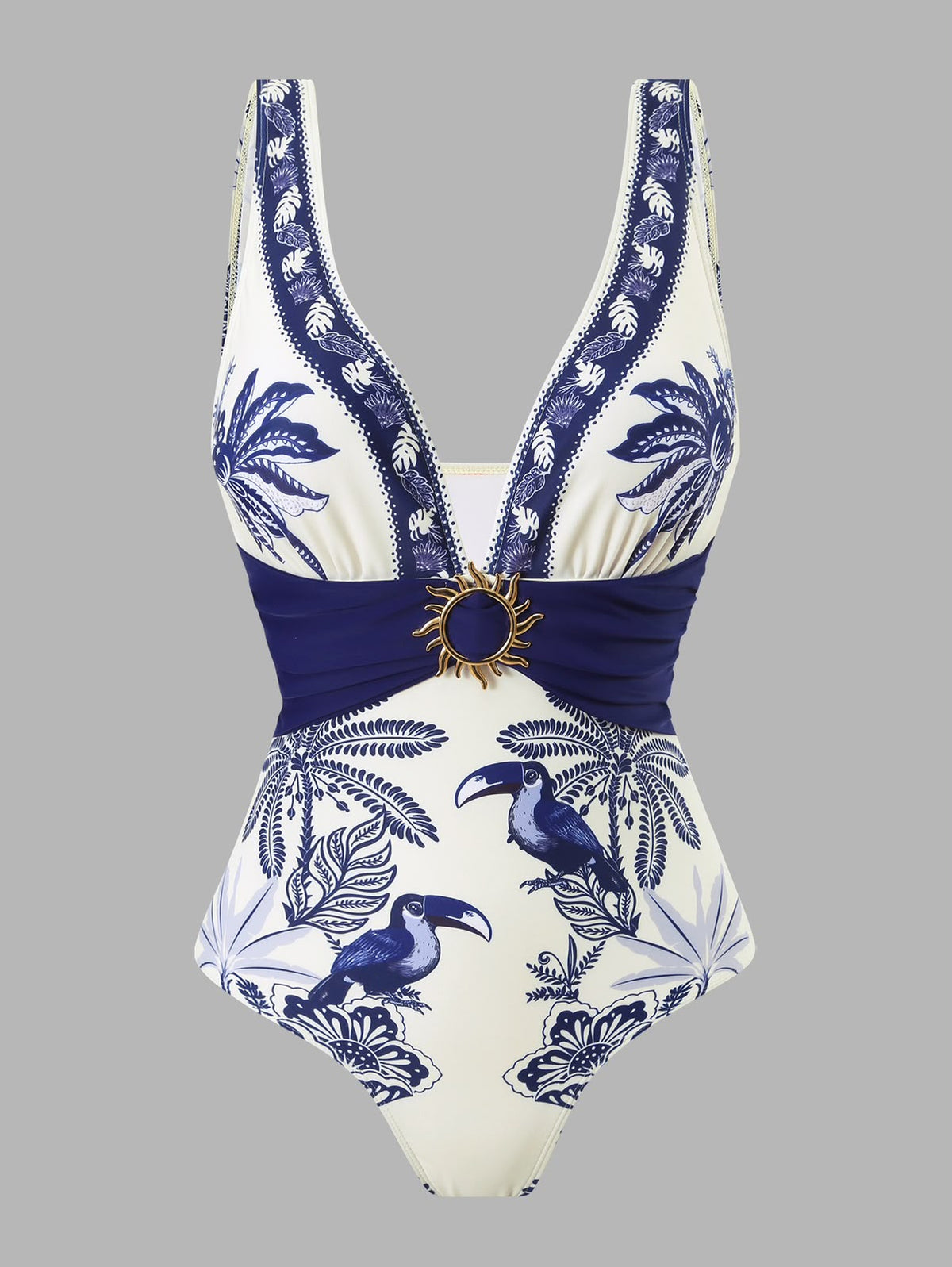 Pankh Yusuf Women's One-Piece Swimming Suit Featuring Elastane Fabric With Printing Design