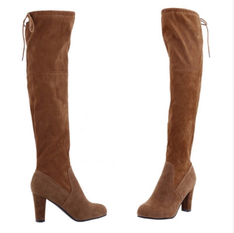 Noa Knee High Imported High Quality Suede Heel Boots