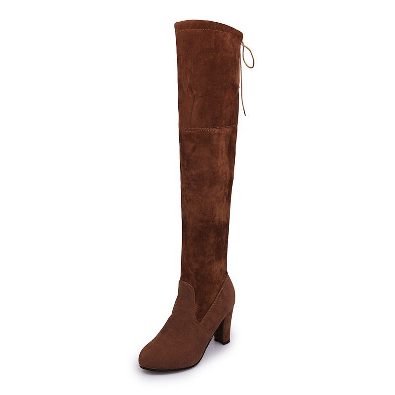 Noa Knee High Imported High Quality Suede Heel Boots