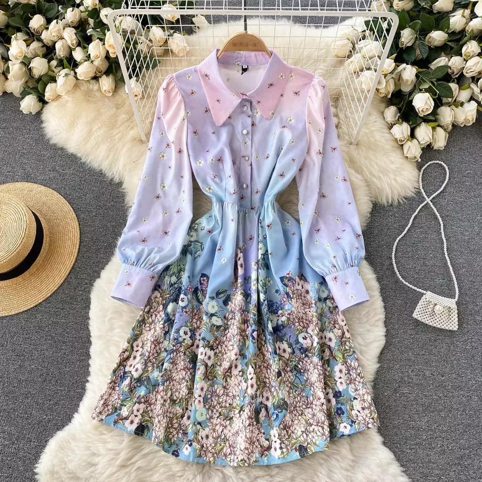 Pankh Fossett Floral Short Formal Dress