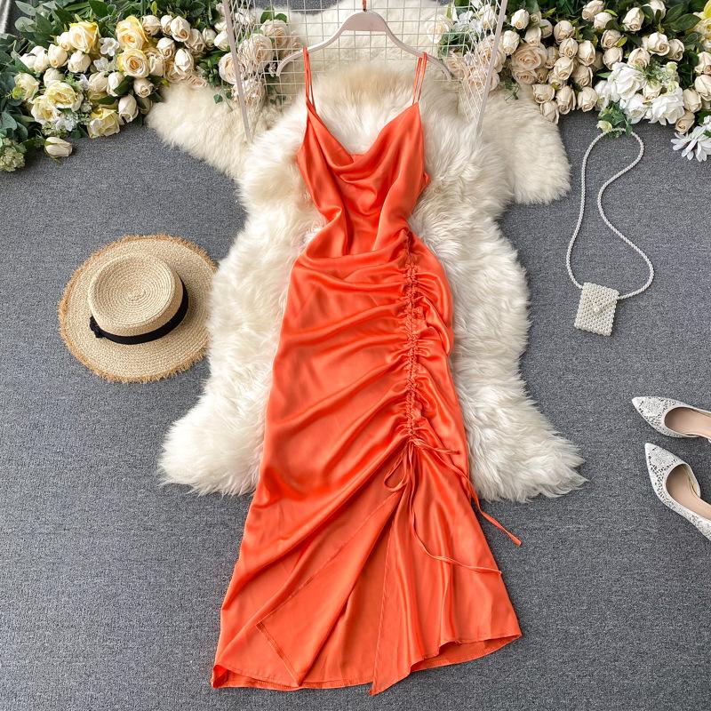 Pankh Camilla Satin Ruched Party Dress