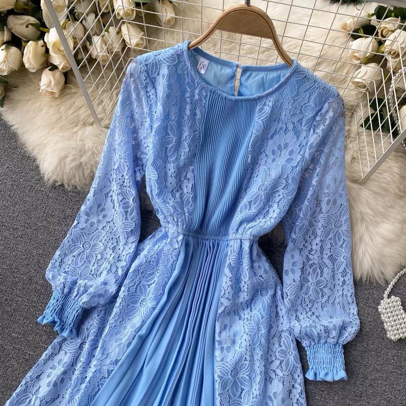 Pankh Pesley half lace half pleated maxi