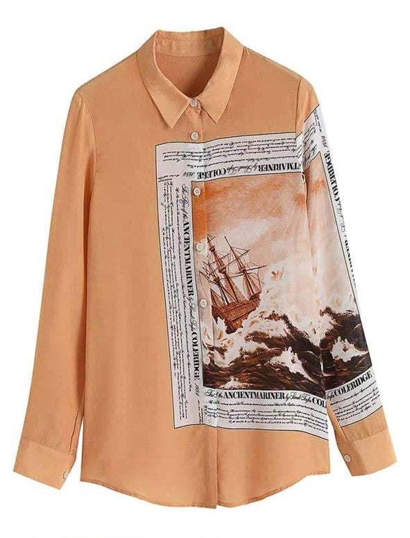 Pankh Merlot Satin formal Shirt