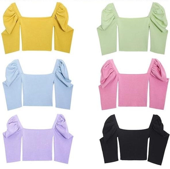 Pankh Kara Puff Sleeve Crop Top