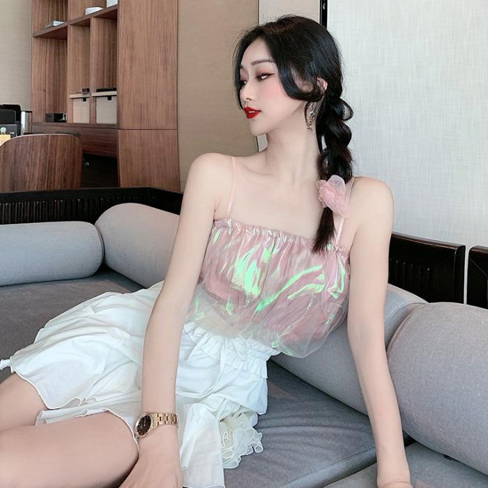 Pankh Demon Holographic Crop Top