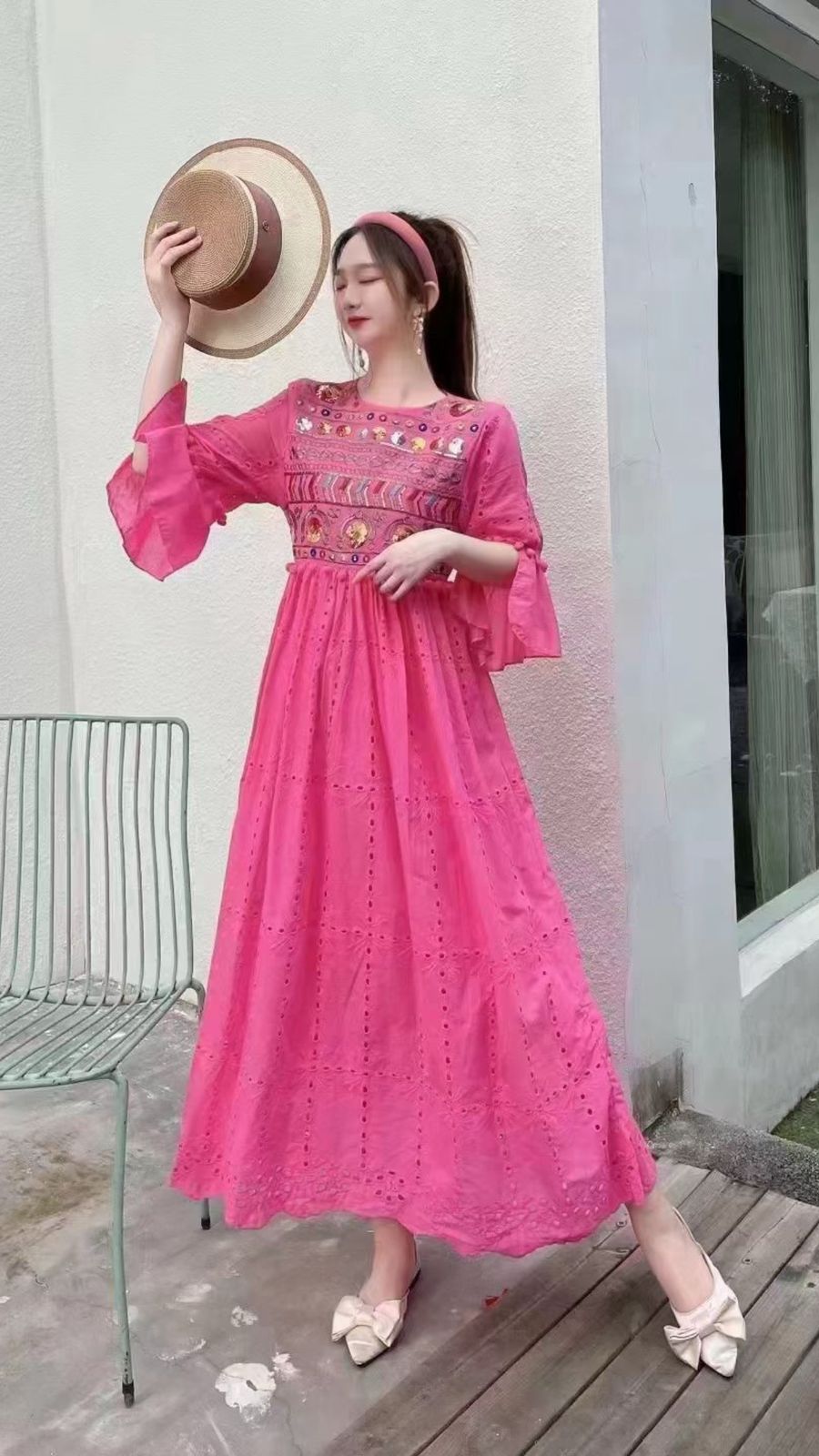 Pankh Ximena Women Summer Cotton maxi Dress