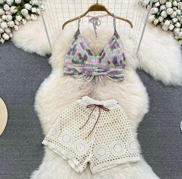Pankh Robyn Colorful Crochet Two Piece Set