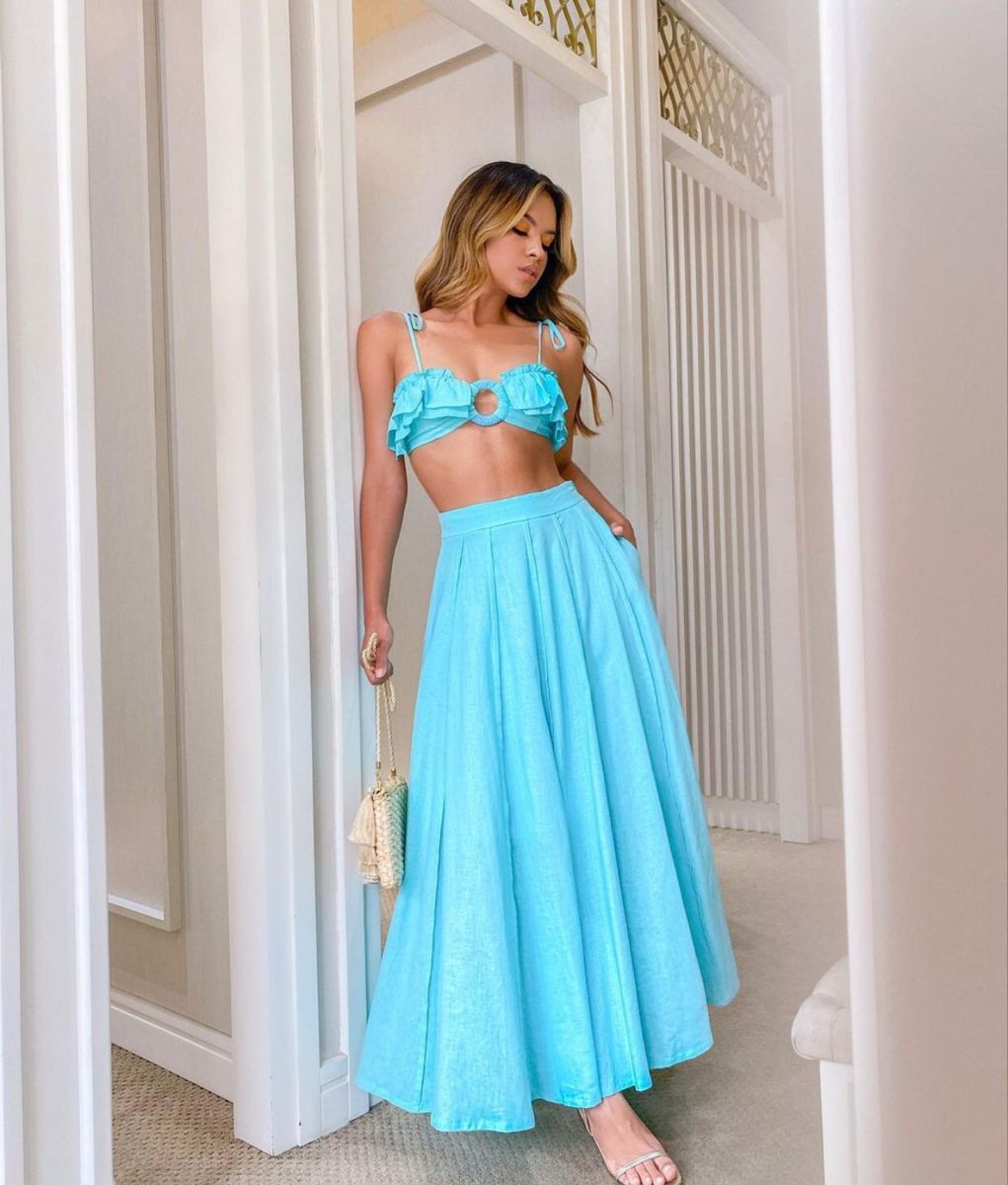 Pankh Ariel Crop Top And Pleated Skirt Set