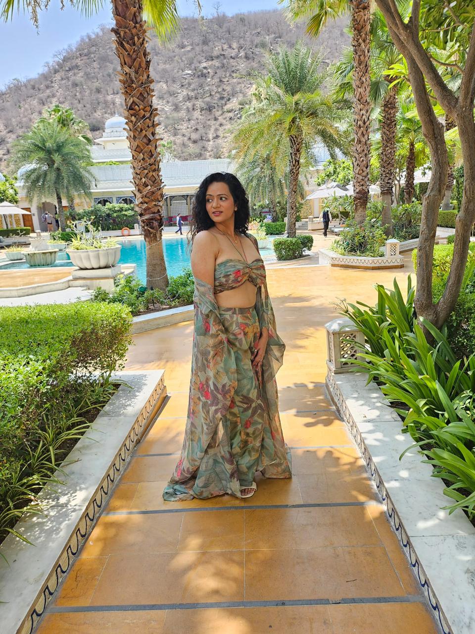 Pankh Hayley Floral Printed 3 Piece Cape Coord Resort Wear Set