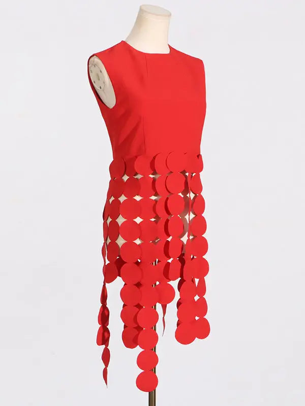 Pankh Tace Round-Neck Laser Coin Vest Top