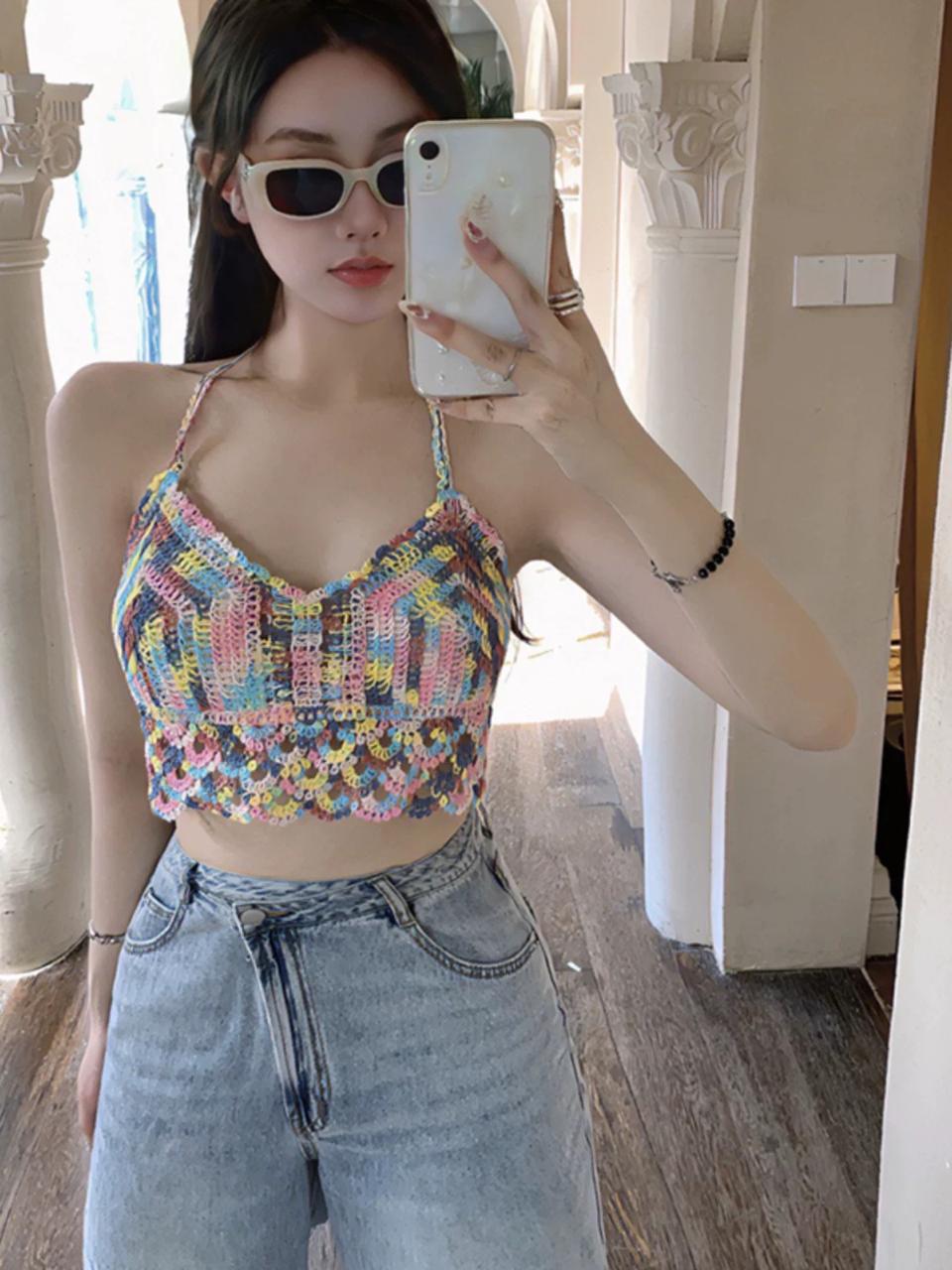 Pankh Robyn Colorful Crochet Two Piece Set