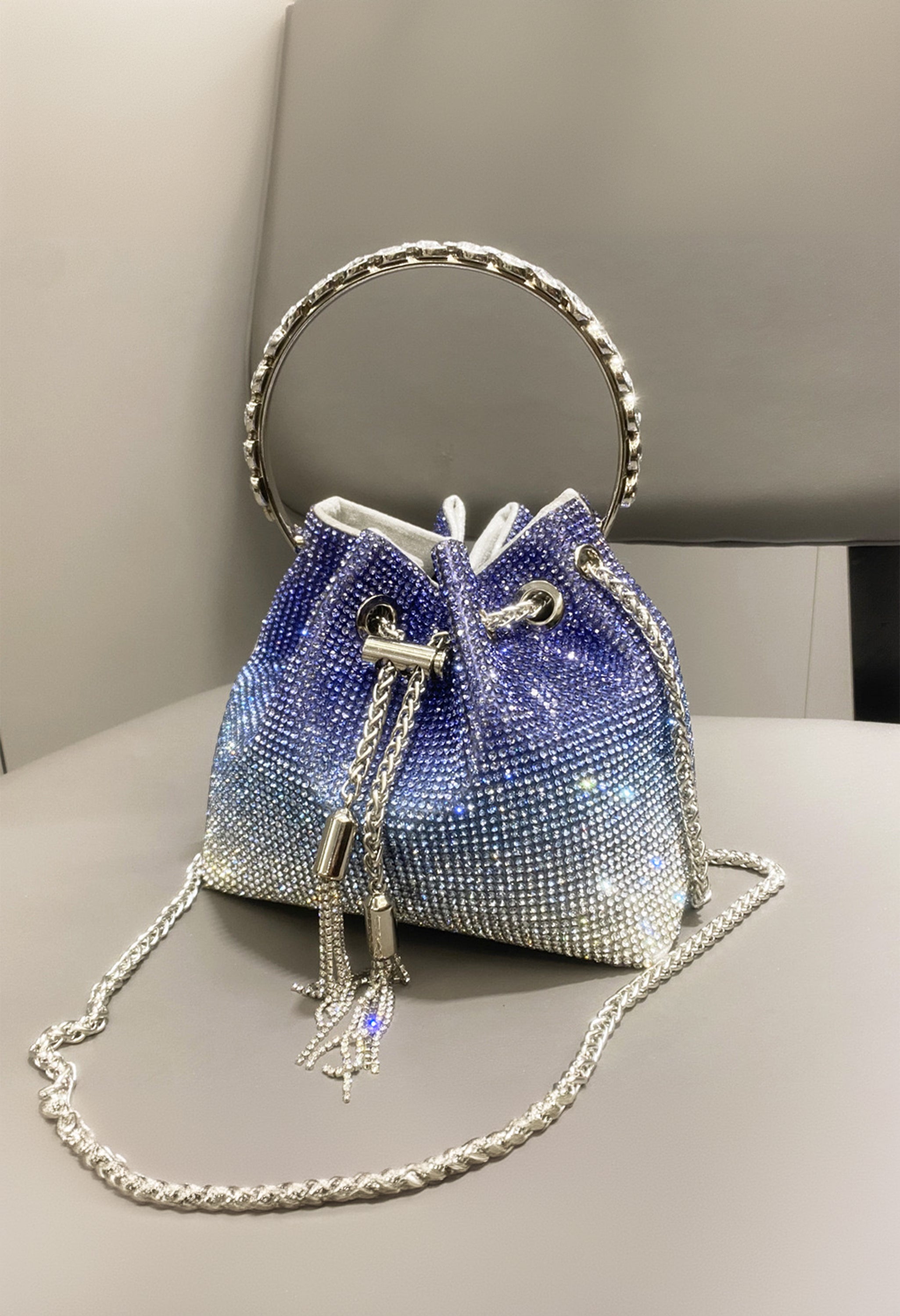 Pankh Mac Bling Crystal Studded Rhinestone Party Clutch/Bag