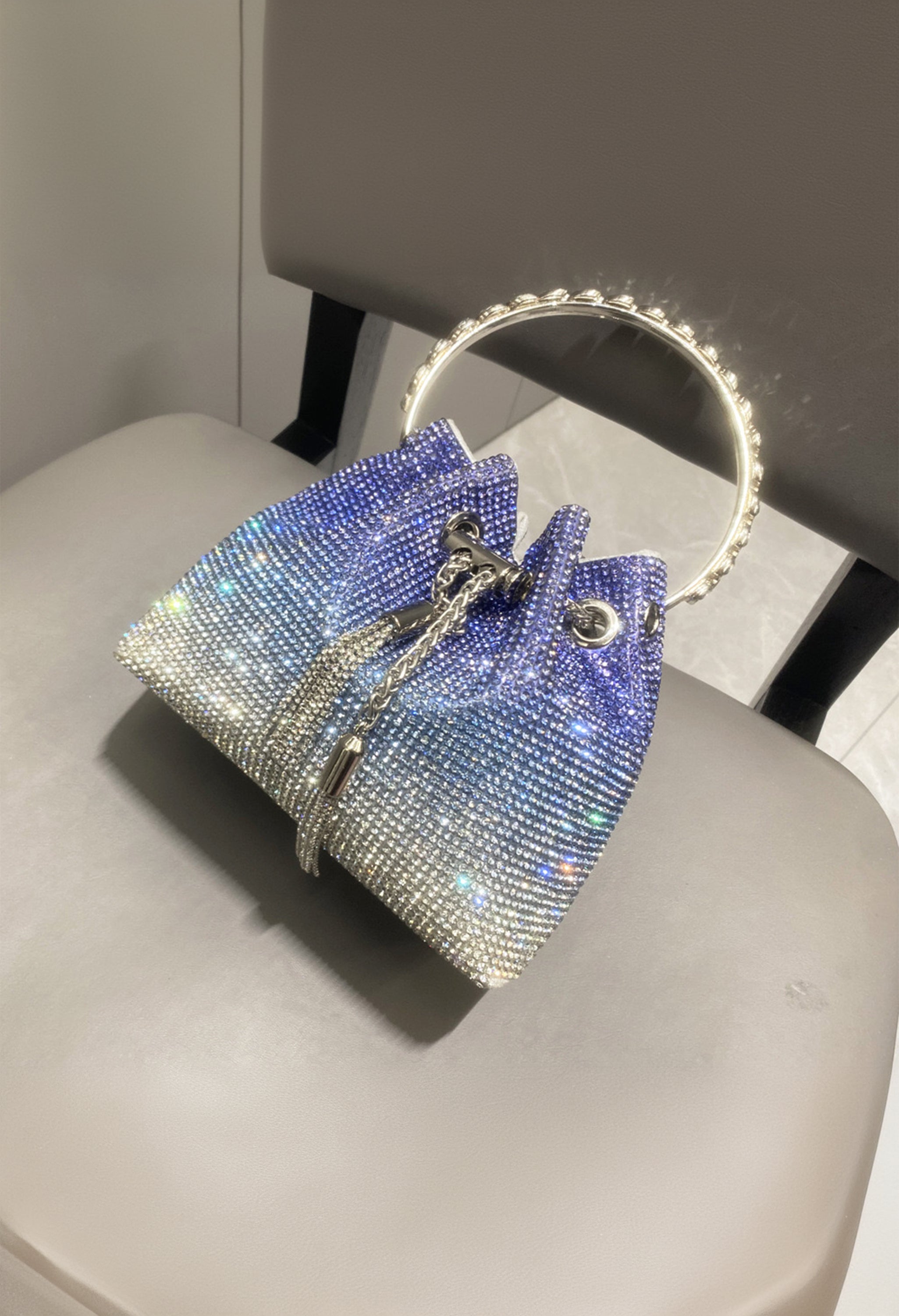 Pankh Mac Bling Crystal Studded Rhinestone Party Clutch/Bag