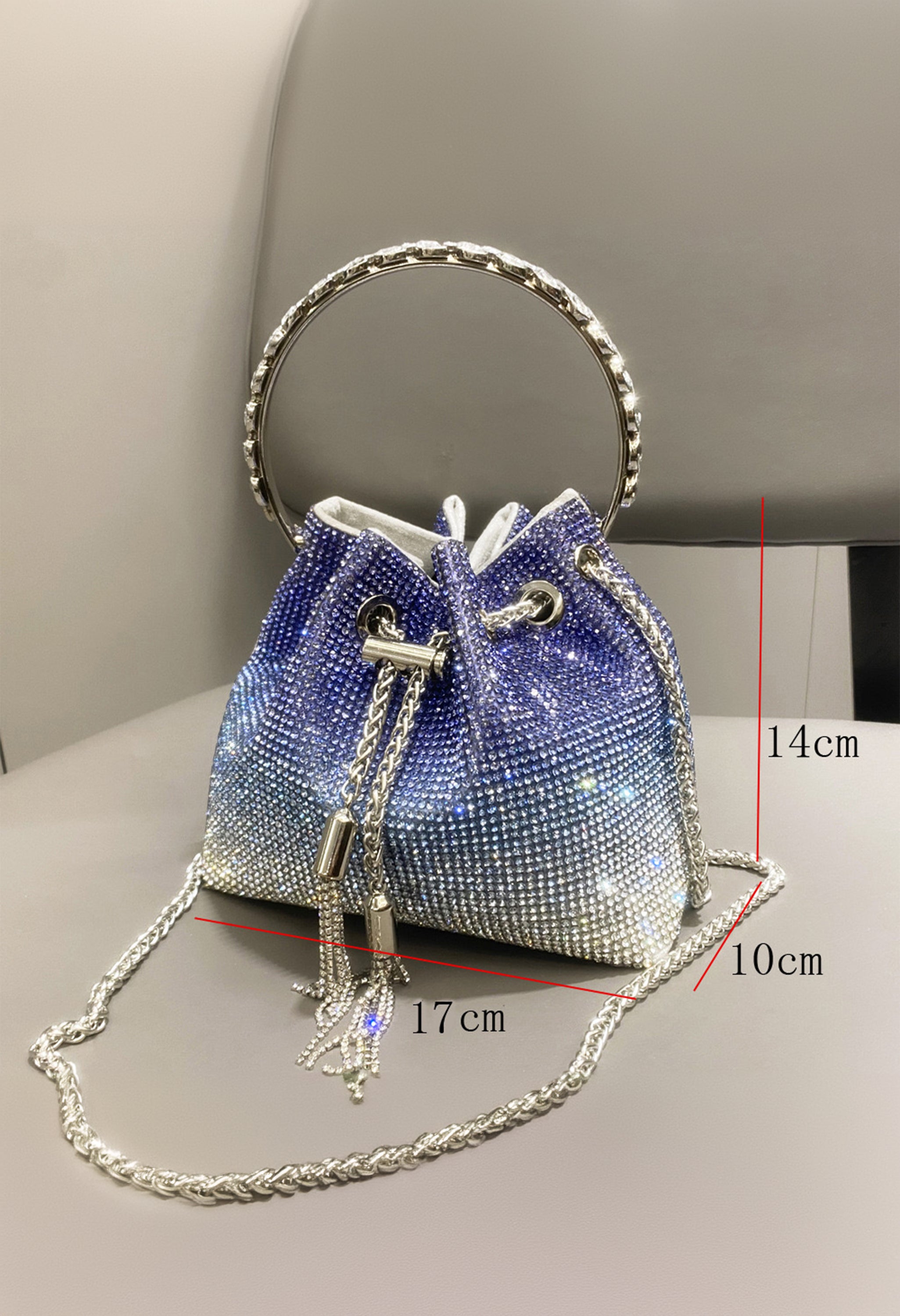 Pankh Mac Bling Crystal Studded Rhinestone Party Clutch/Bag