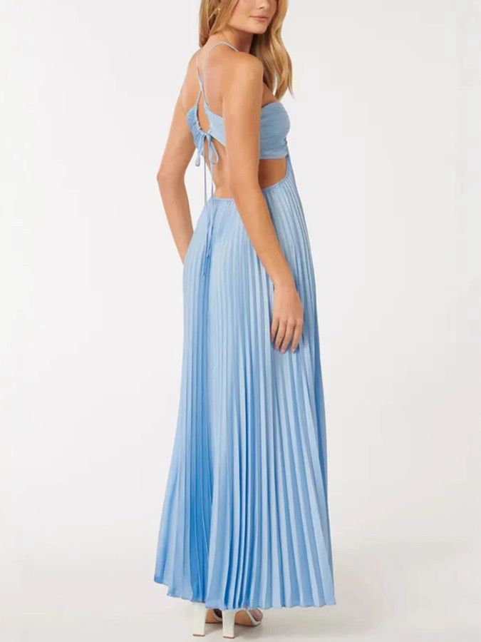 Pankh Elysia Halter Neck Pleated Maxi Dress
