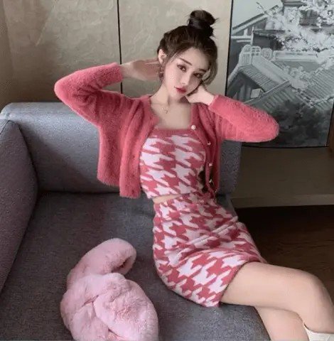 Selui Knit fleece 3 Piece coord set