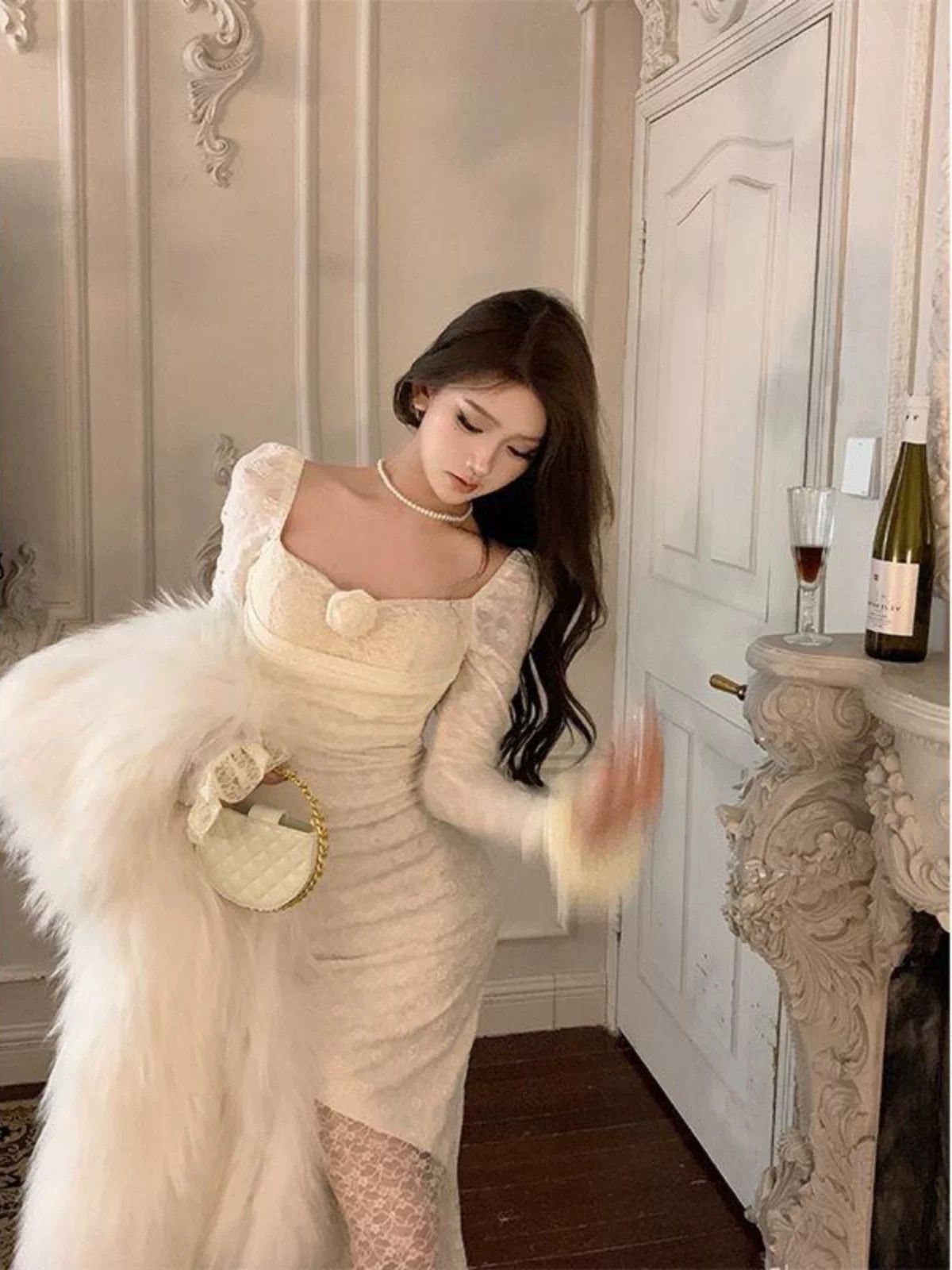 Pankh Linnea Padded Lace Elegant Maxi Dress