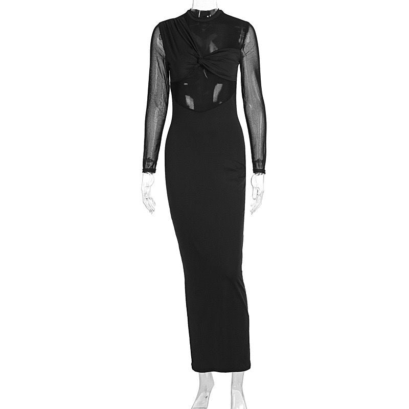 Pankh Baylen Elegant Mesh Bodycon Long Dress