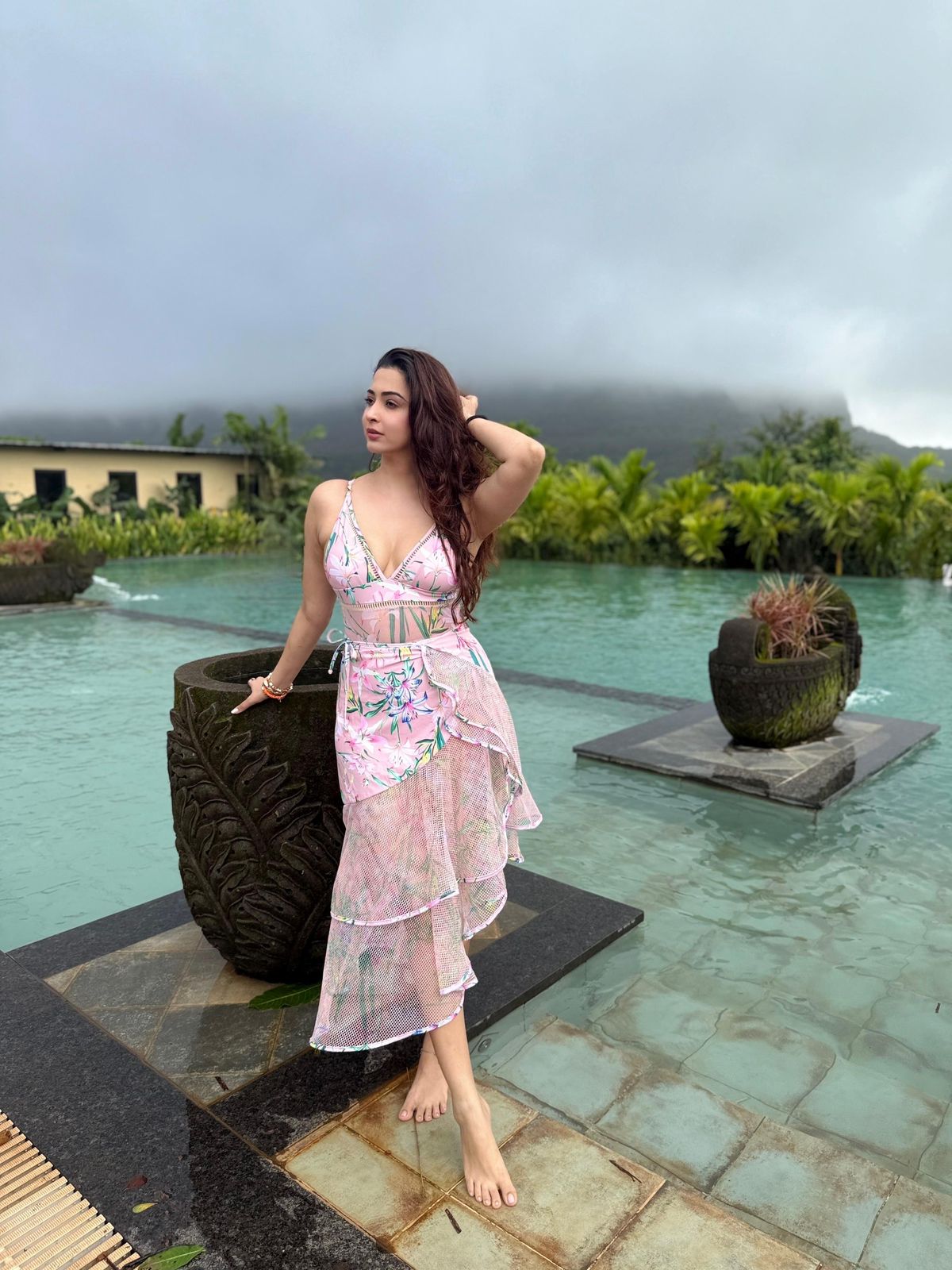 Pankh Rachel High Fashion padded Monokini and Sarong Skirt Set