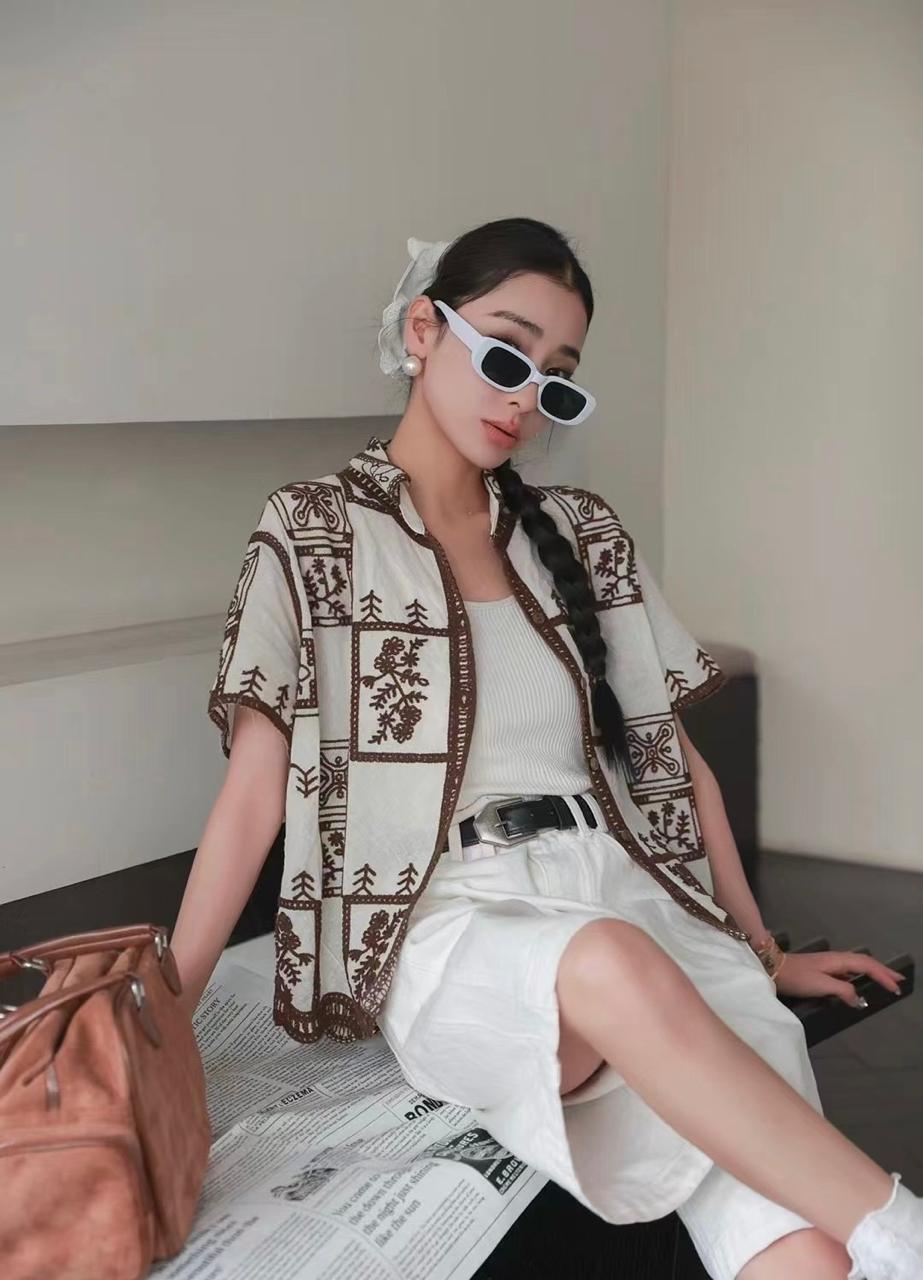 Pankh Oshin Embroidered Cotton Shirt