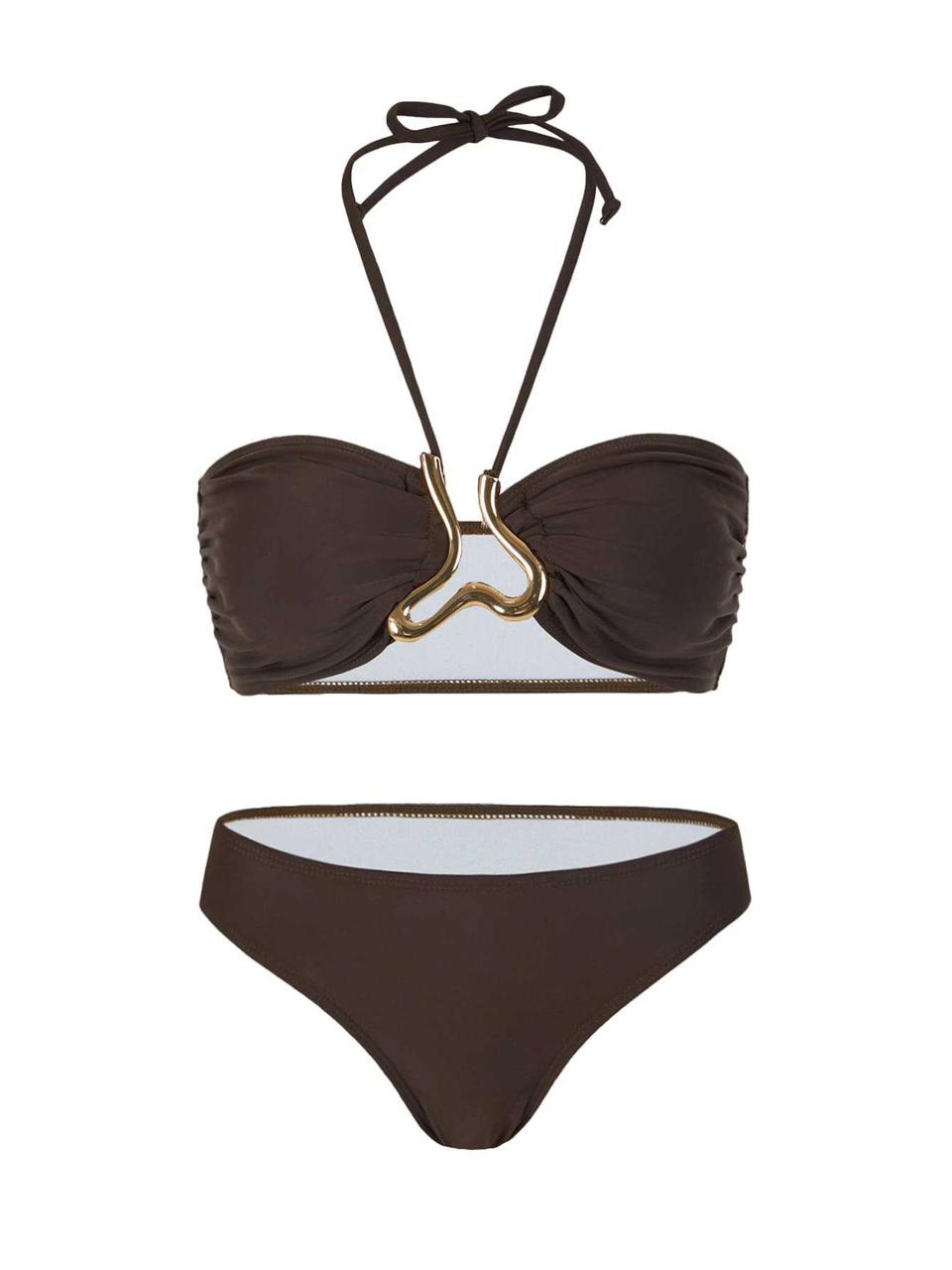 Pankh Macy Halter Neck Premium Quality Swimsuit With Stylish Buckle Skirt