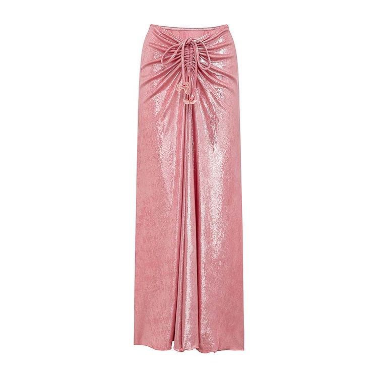 Pankh Shelby Shiny Butterfly Decoration Pink Monokini With Stylish Metalic Skirt