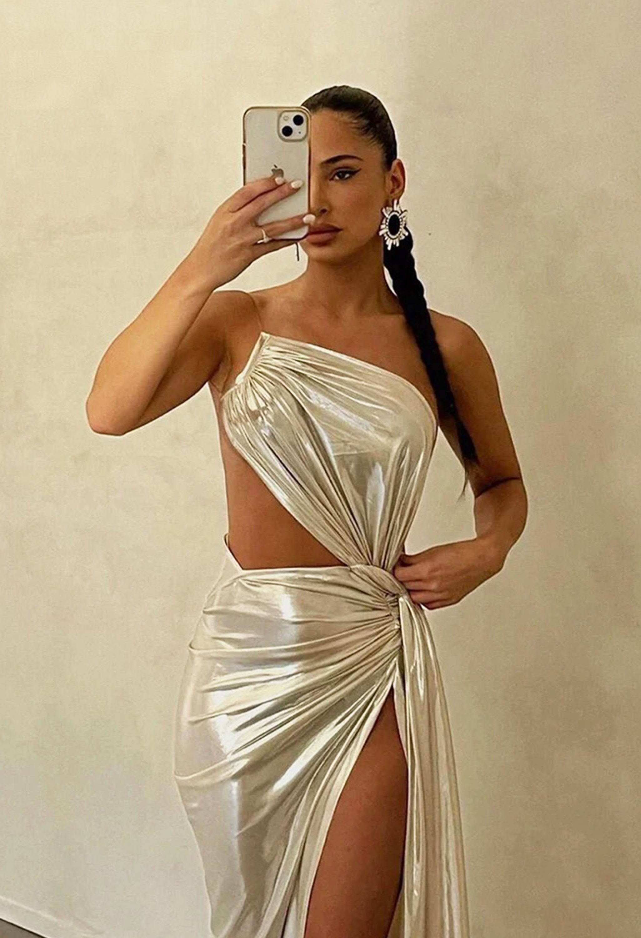 Pankh Amir Backless Partywear Metallic Dress
