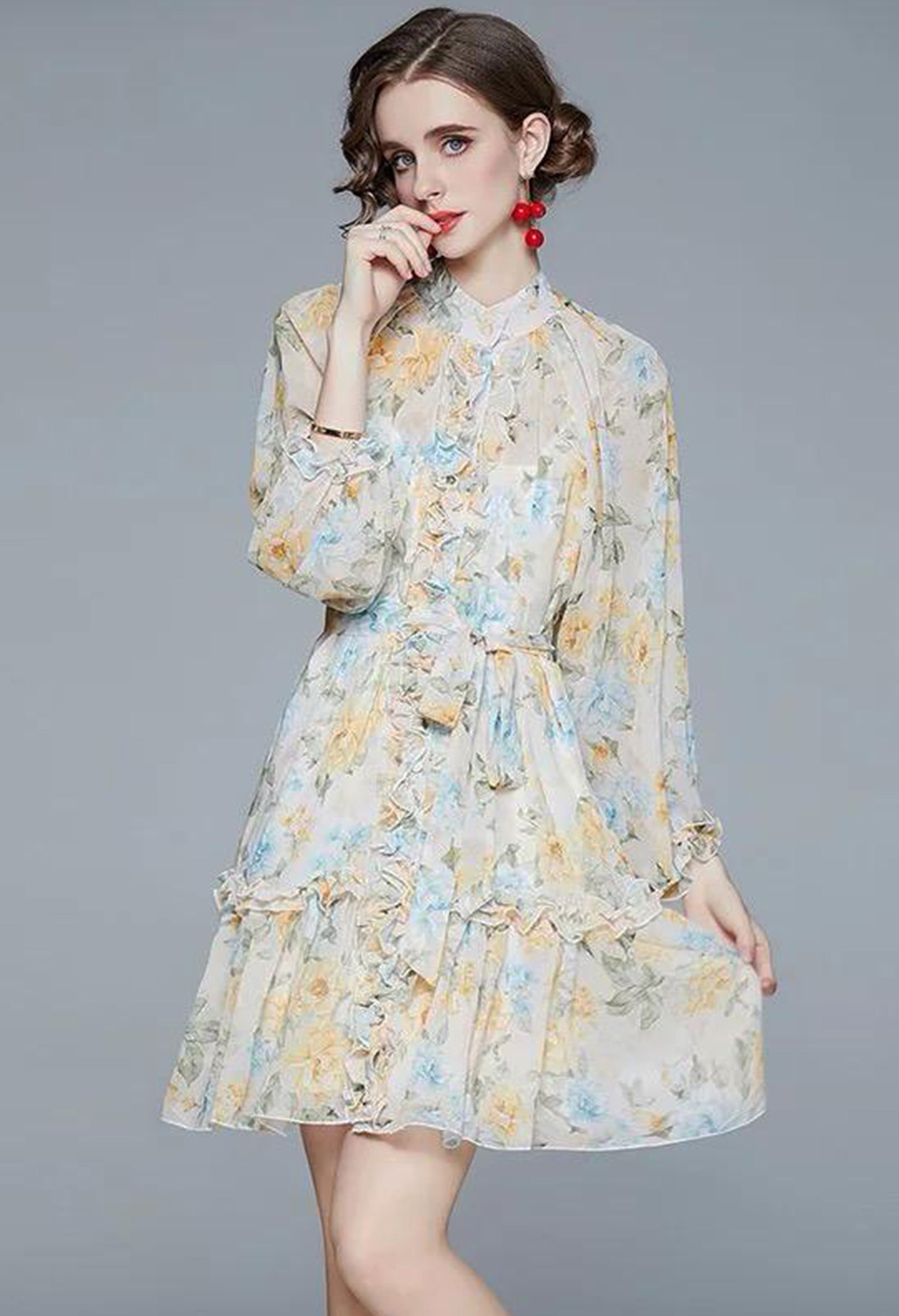 Pankh Teresa Floral Layered Dress