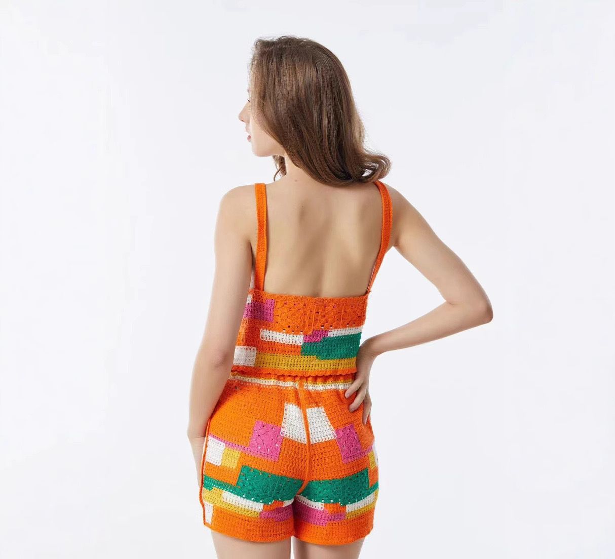 Pekky Colourful Top And Short crochet beach Set