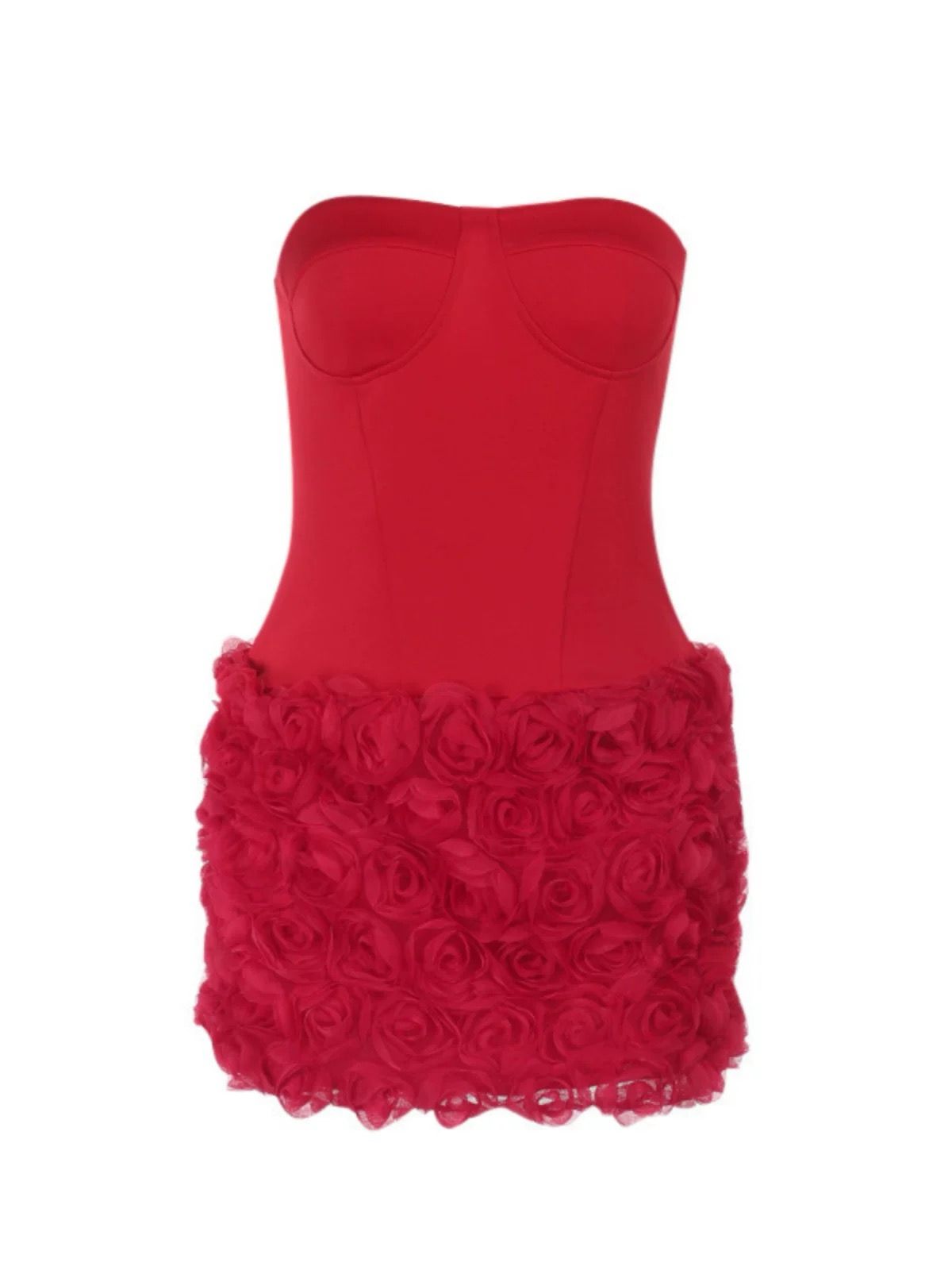 Pankh Amy Off Shoulder 3D Flower Midi Elegant Party Dress
