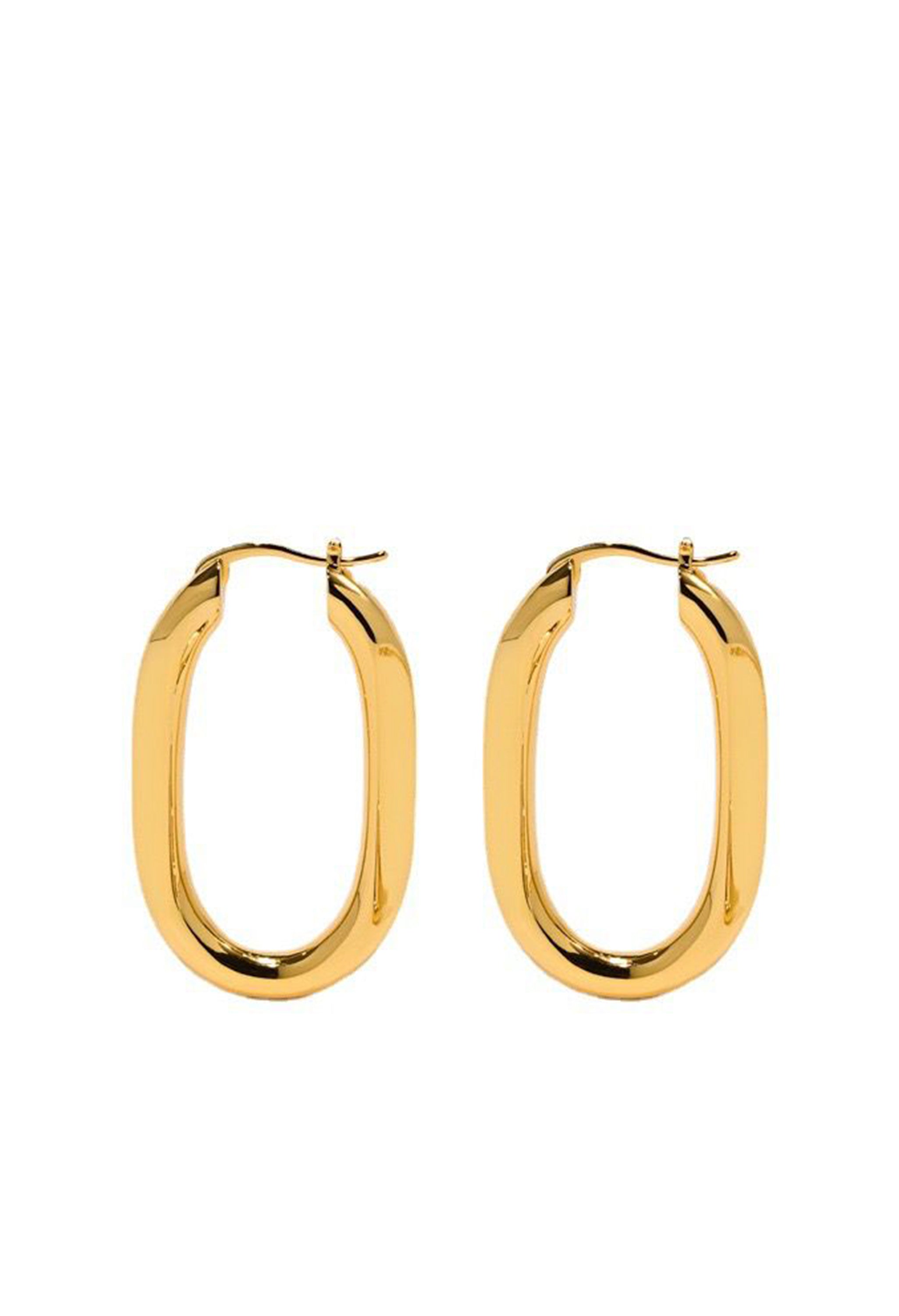 Pankh Oval Rectangle Gold Hoop Earing