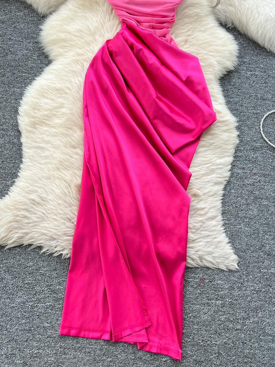 Pankh Iran Elegant Off-shoulder Strapless Backless Ruched Club Long Bodycon Dress