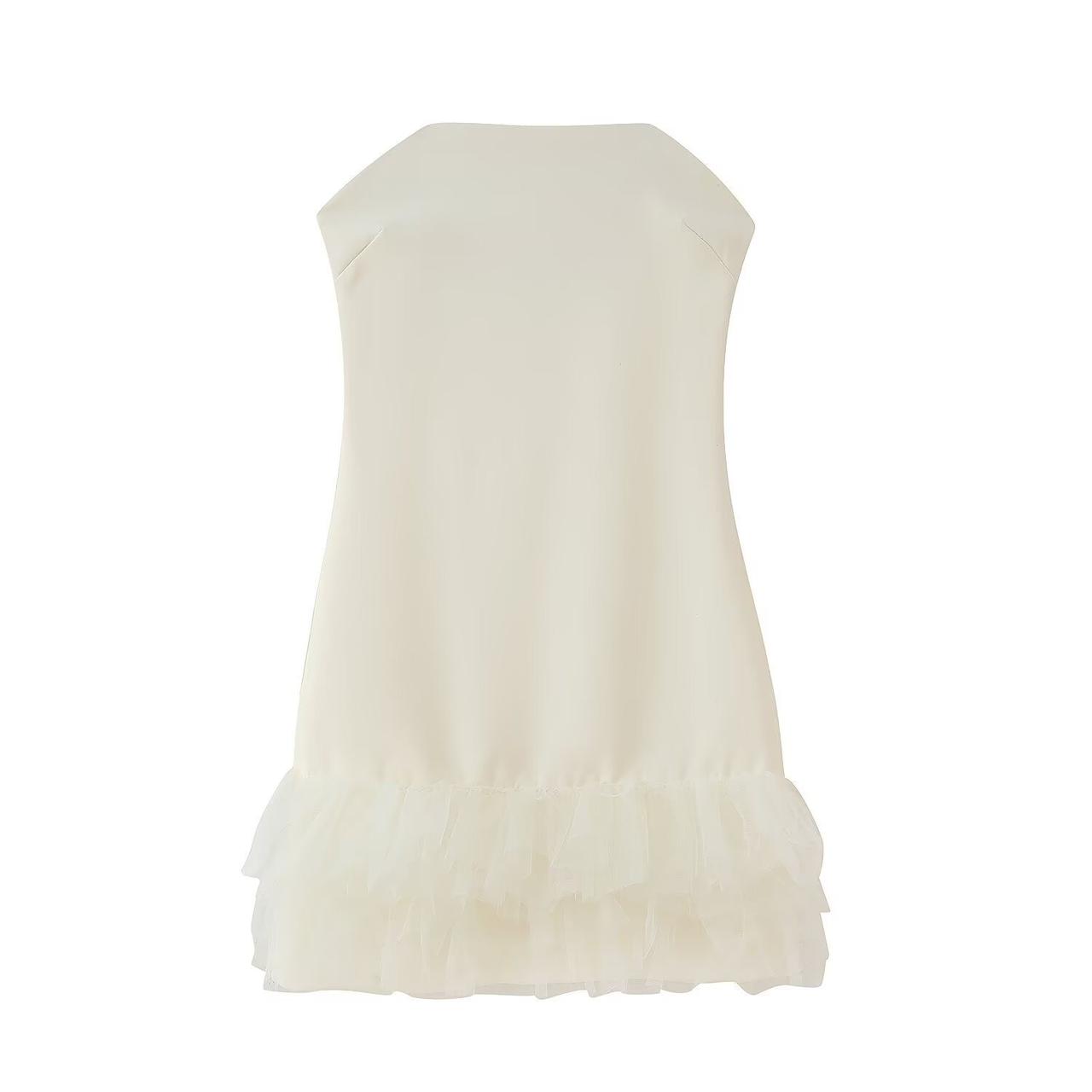 Pankh Lyra Fluffy Decoration Off Shoulder Short Dress