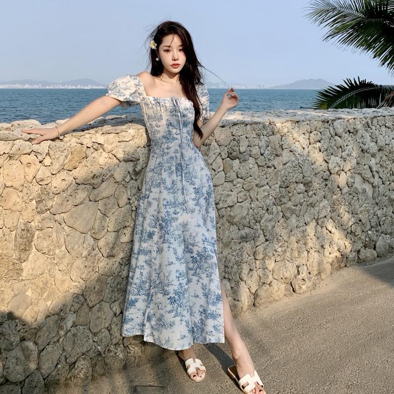 Pankh Suzia Floral Square Collar Puff Sleeve Dress