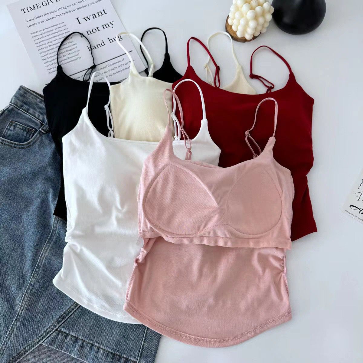 Pankh Izan Padded In built Bra Crop Tank Top