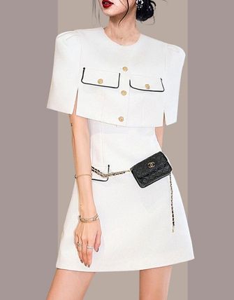 Pankh Tacey Crop Blazer And Sleevless Dress With Bag