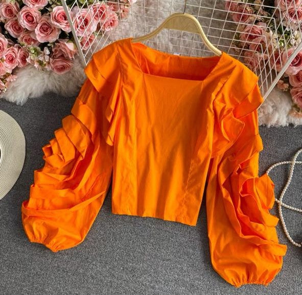 Pankh Lulu 3D Floral Sleeve Cotton Blouse