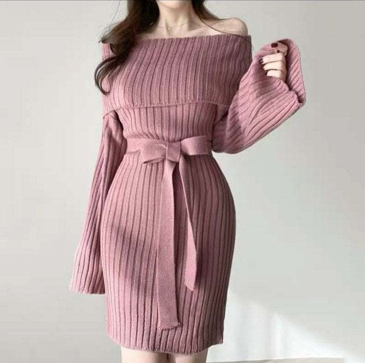 Mish Off Shoulder woolen dress